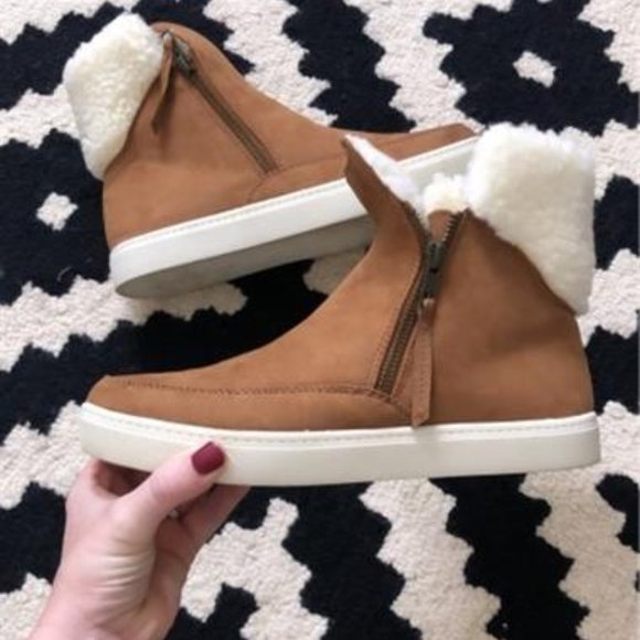 sherpa sneaker booties